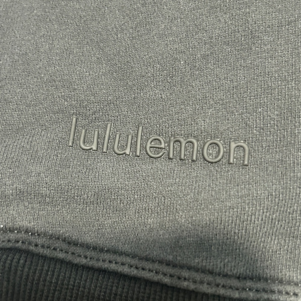 Lululemon Perfectly Oversized Crewneck Sweatshirt Black Embossed Logo Pullover - Picture 2 of 5